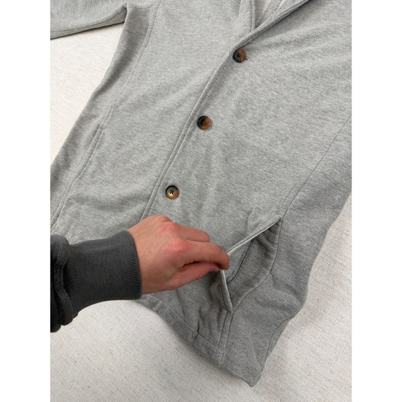 Billy Reid Mens Shawl Collar Cardigan Sweater Gray Cotton Blend Size Small - Picture 4 of 9